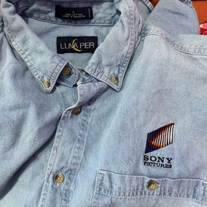 Sony denim button up, size L